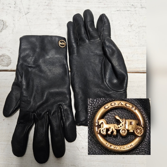 Coach Horse and Carriage Tech Leather Gloves Womens Size 7 Small